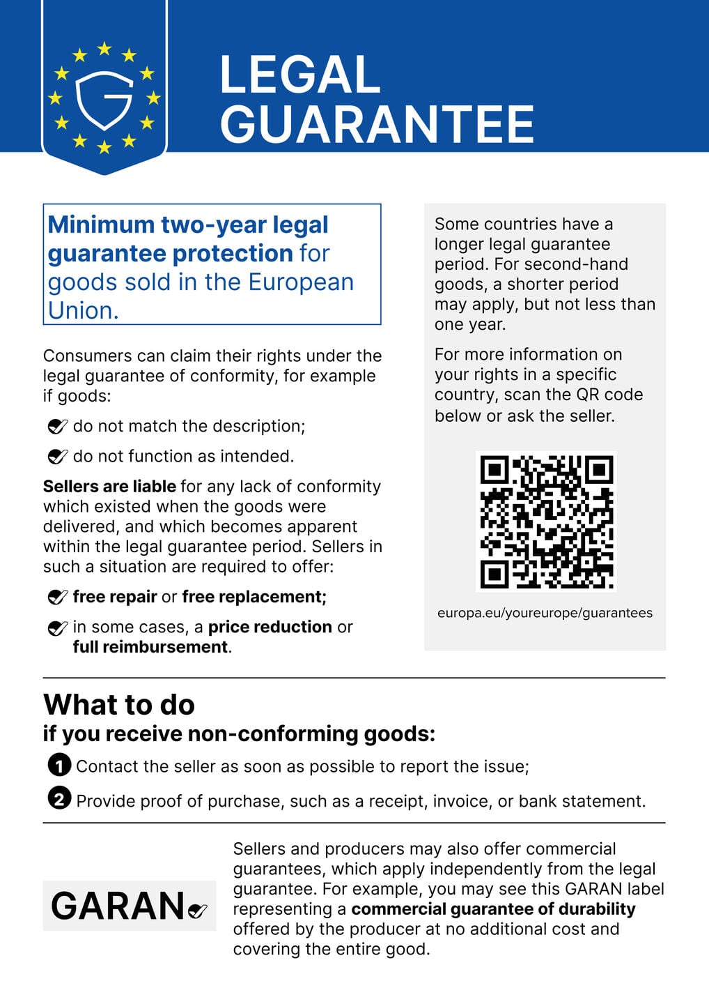 Legal guarantee