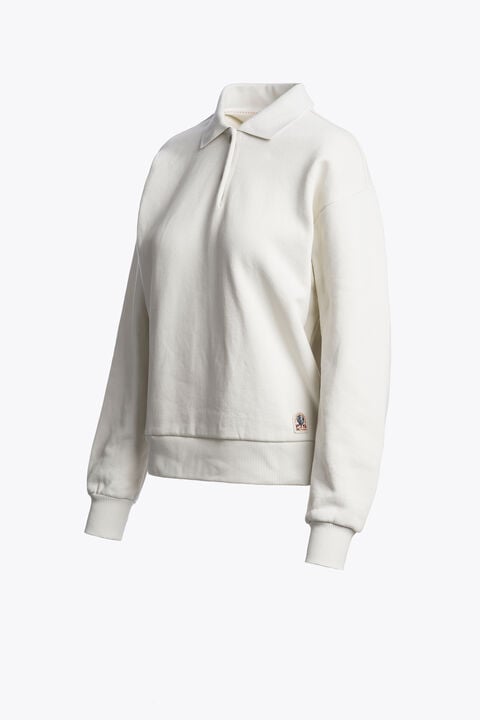 Parajumpers SARANDA - POLO MANCHES LONGUES CHALK WHITE 26WMPWFLFJ33P650131