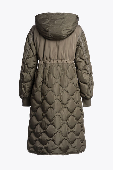 Parajumpers KAGURA - LONG PUFFER OLIVE GREY 25WMPWPUUD32P890103