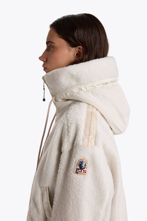 Parajumpers KISHA - HOODED FLEECE WARM IVORY 26WMPWFLQS31P780132