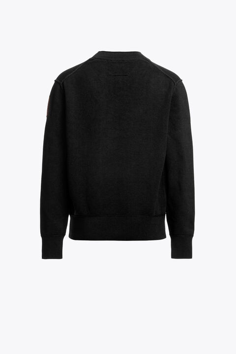 Parajumpers BASIC BRAW - CREWNECK SWEATER BLACK 26WMPBKNRK64PBH0541