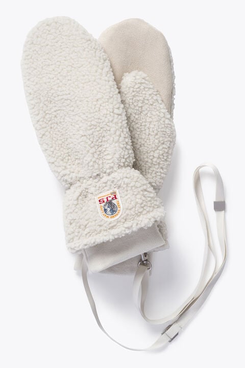 Parajumpers ILOVA - CURLY FLEECE MITTENS CHALK WHITE 26WMPAGLGL40PAN0131