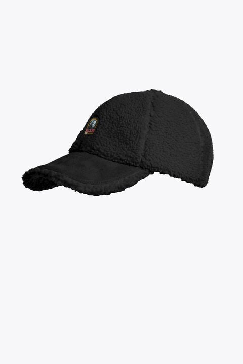 Parajumpers CODROY - CURLY FLEECE BASEBALL CAP BLACK 26WMPABCHA42PAN0541