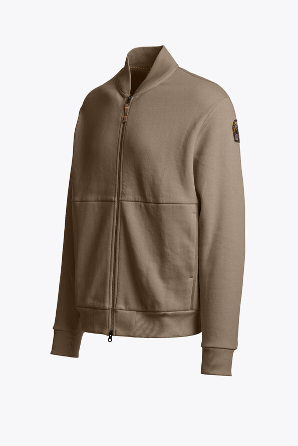 Parajumpers ASSORO - FULL-ZIP SWEATSHIRT SLATE MUD 26WMPMFLFJ03P190128