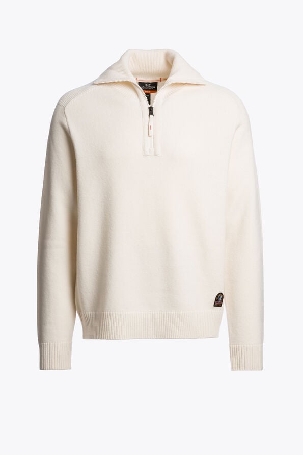Parajumpers CALDONAZZO - HALF-ZIP CARDIGAN MOONBEAM 26WMPMKNLW02P280775