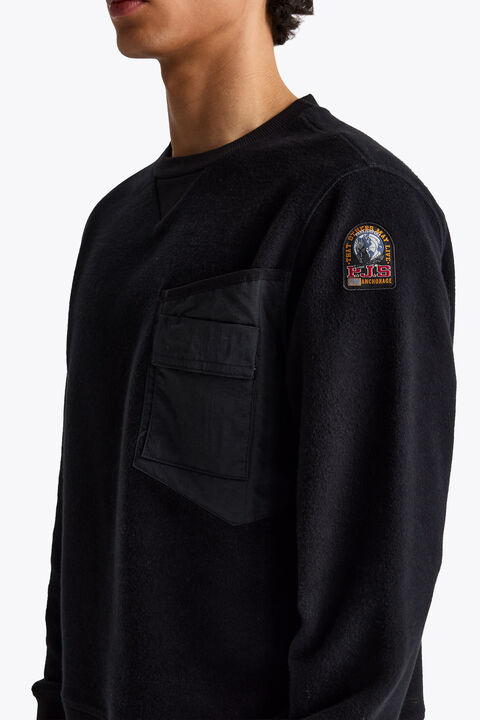 Parajumpers PERNHOS - CREWNECK SWEATSHIRT BLACK 26WMPMFLQR01P390541