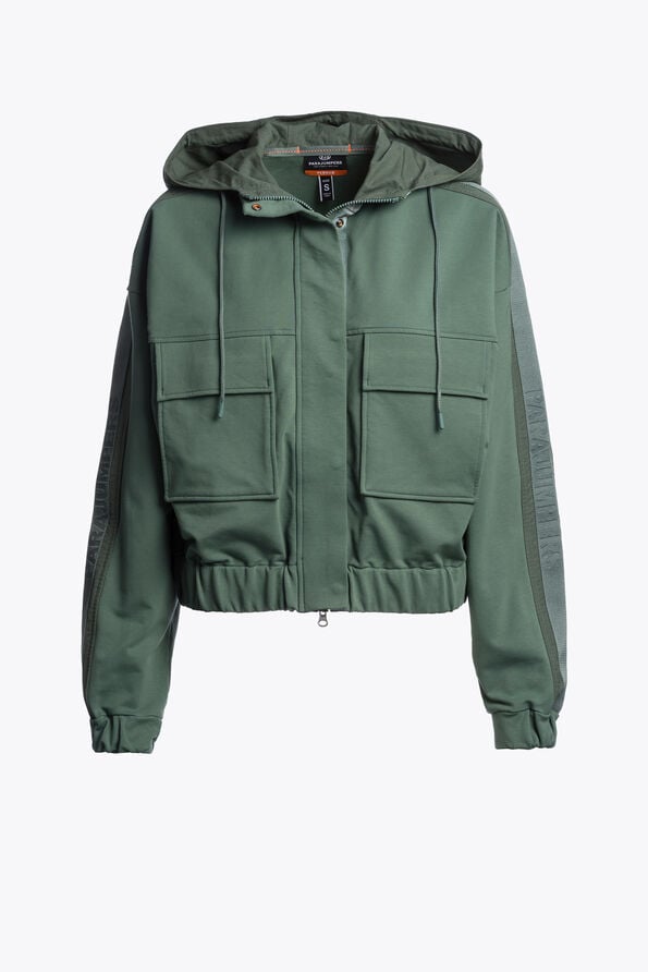 Parajumpers SALVAGE - HOODED FLEECE SMOKY PINE 26SMPWFLBG32P840279