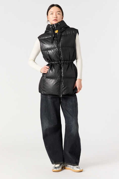 Parajumpers MICOL - GILET CON CAPPUCCIO BLACK 25WMPWPUHF35P720541
