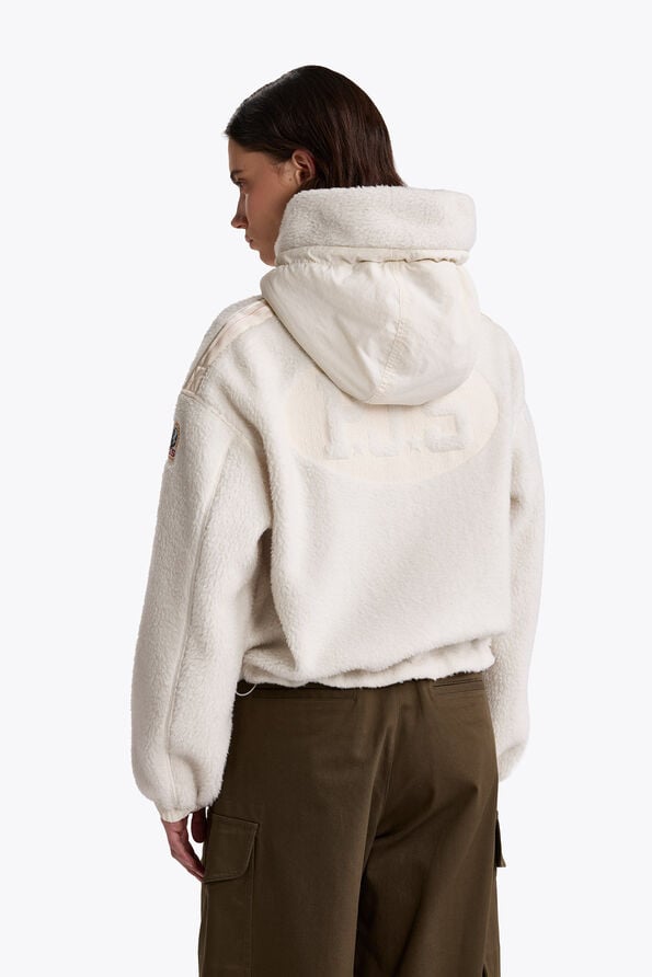 Parajumpers KISHA - HOODED FLEECE WARM IVORY 26WMPWFLQS31P780132