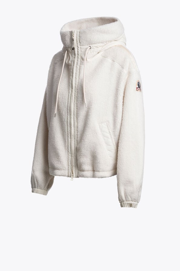 Parajumpers KISHA - HOODED FLEECE WARM IVORY 26WMPWFLQS31P780132