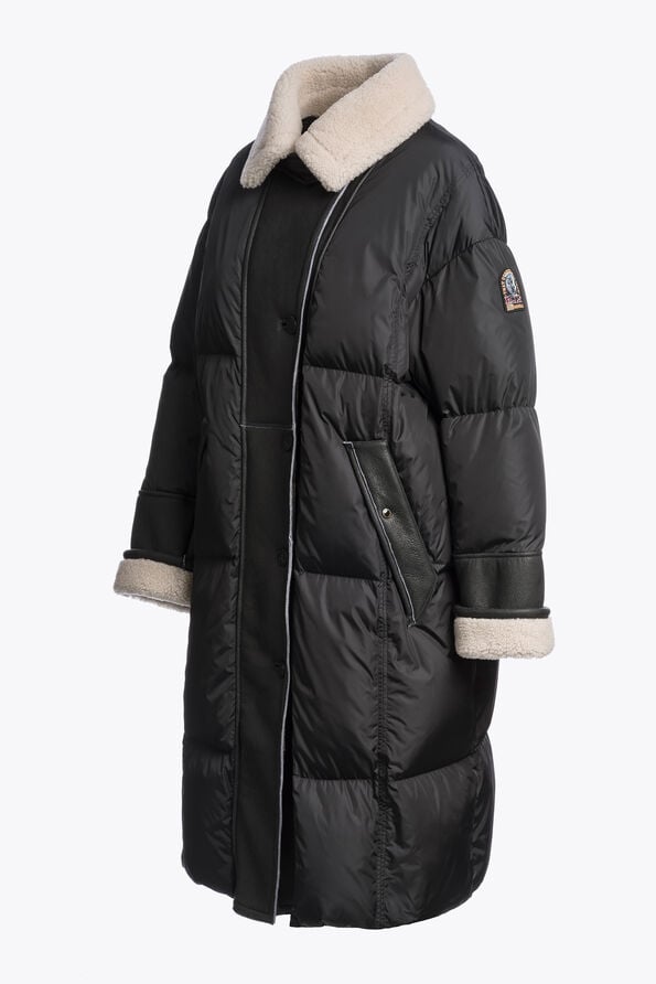 Parajumpers VELNA - LONG PUFFER OFF BLACK - BLACK 26WMPWJKHN32P55B071