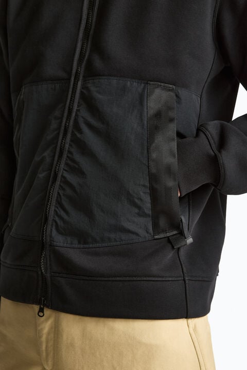 Parajumpers THURN - FULL-ZIP SWEATSHIRT BLACK 26WMPMFLRE02P370541