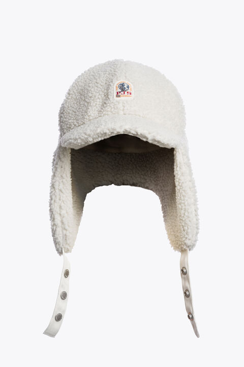 Parajumpers VEVEY - CURLY FLEECE JOCKEY HAT CHALK WHITE 26WMPAHAHA41PAN0131