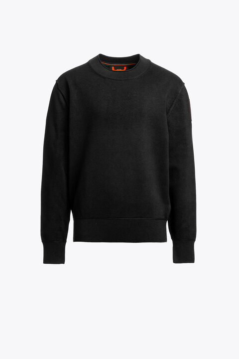 Parajumpers BASIC BRAW - CREWNECK SWEATER BLACK 26WMPBKNRK64PBH0541