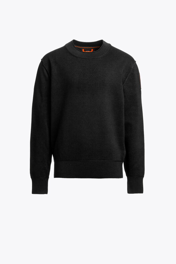 Parajumpers BASIC BRAW - CREWNECK SWEATER BLACK 26WMPBKNRK64PBH0541