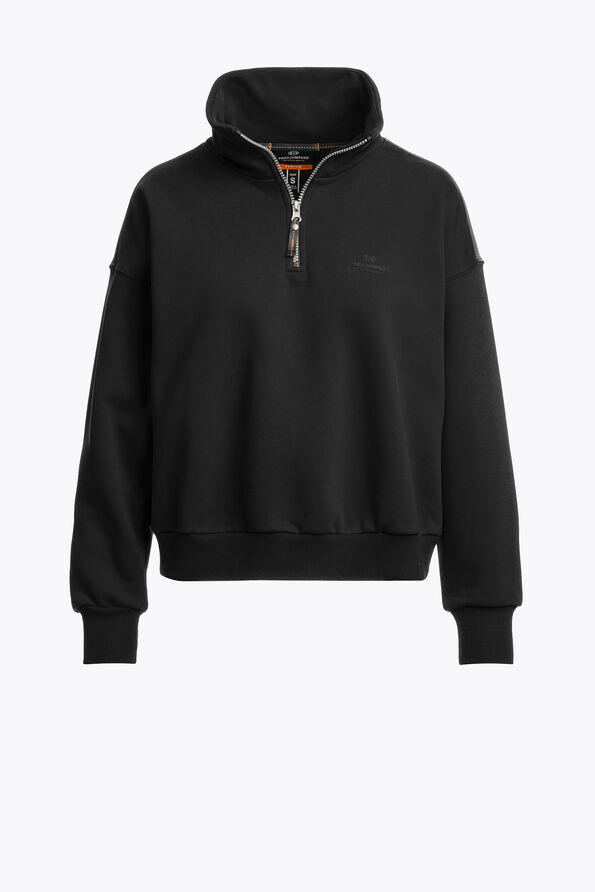 Parajumpers ZENDAYA - HALF-ZIP SWEAT BLACK 25WMPWFLEY32PU60541