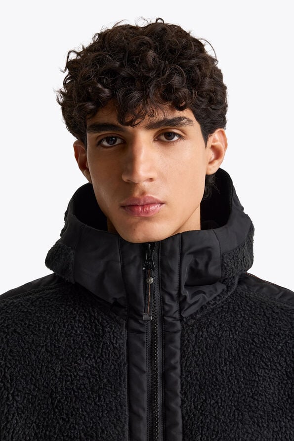 Parajumpers SUNDRE - HOODED FLEECE OFF BLACK - BLACK 26WMPMFLQS01P36B071