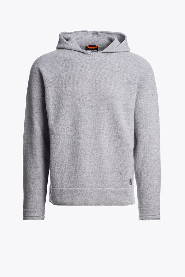 Parajumpers SAUBLE - HOODED SWEATER ASH GREY MELANGE 26WMPMKNNK01P290608
