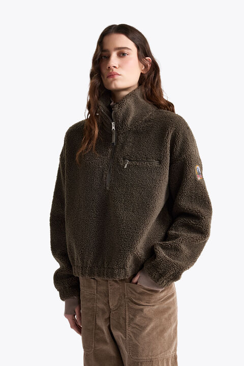 Parajumpers HONKA - HALF-ZIP SWEATSHIRT TAGGIA OLIVE 26WMPWFLPF34P640218