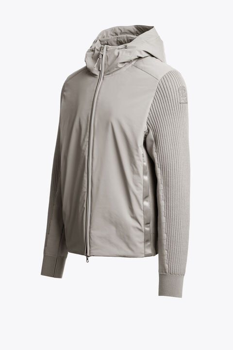 Parajumpers ROCHER RIVER - HYBRID CARDIGAN MID GREY 26WMPMHYKT03P460137