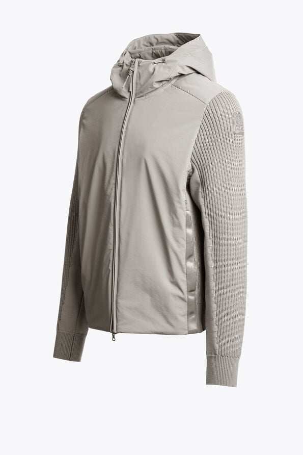 Parajumpers ROCHER RIVER - HYBRID CARDIGAN MID GREY 26WMPMHYKT03P460137