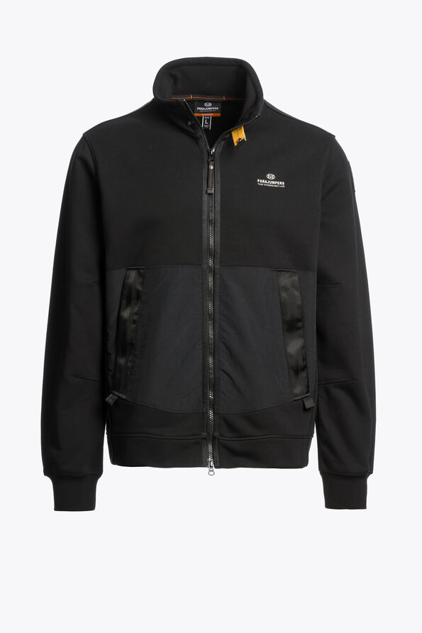 Parajumpers THURN - FULL-ZIP SWEATSHIRT BLACK 26WMPMFLRE02P370541