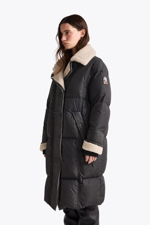 Parajumpers VELNA - LONG PUFFER OFF BLACK - BLACK 26WMPWJKHN32P55B071