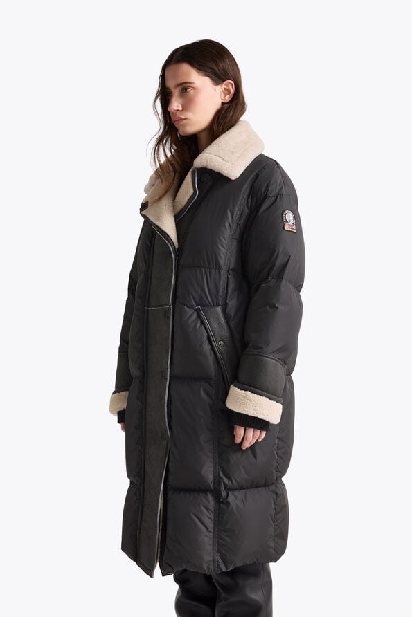 Parajumpers VELNA - LONG PUFFER OFF BLACK - BLACK 26WMPWJKHN32P55B071