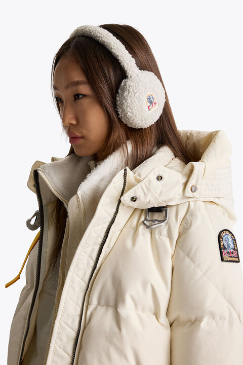 Parajumpers RAWAM - CURLY FLEECE EARMUFFS CHALK WHITE 26WMPAHBHA40PAN0131