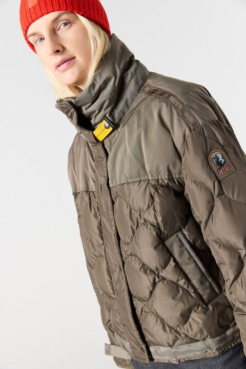 Parajumpers SUMIDA - SHORT PUFFER OLIVE GREY 25WMPWPUUD31P890103