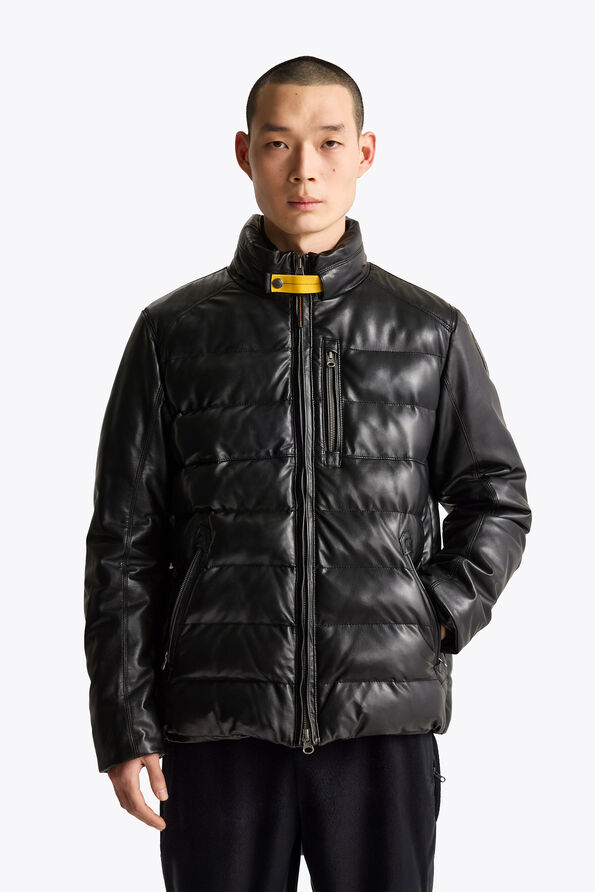 Parajumpers ERNIE - LEATHER JACKET BLACK 26WMPMJKLE02P040541