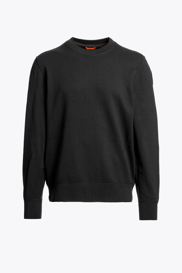 Parajumpers BASIC BRAW - CREWNECK SWEATER BLACK 26WMPMKNKC04P140541