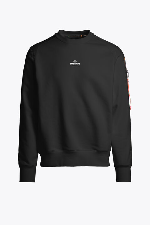 Parajumpers SABRE BASIC - CREWNECK SWEAT BLACK 25WMPMFLRE10P580541