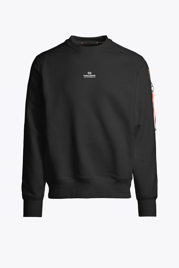 Parajumpers SABRE BASIC - CREWNECK SWEAT BLACK 25WMPMFLRE10P580541