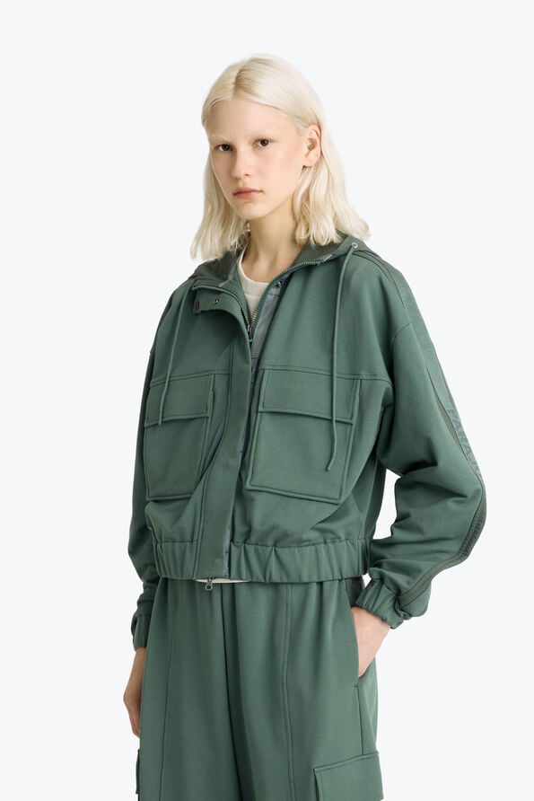 Parajumpers SALVAGE - HOODED FLEECE SMOKY PINE 26SMPWFLBG32P840279