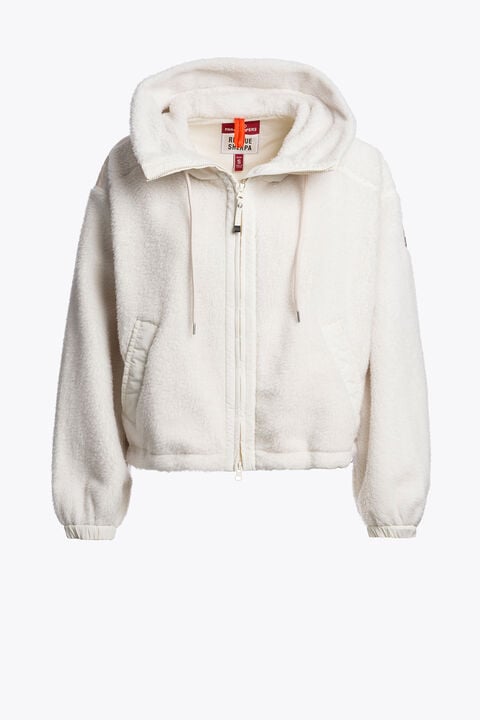 Parajumpers KISHA - HOODED FLEECE WARM IVORY 26WMPWFLQS31P780132