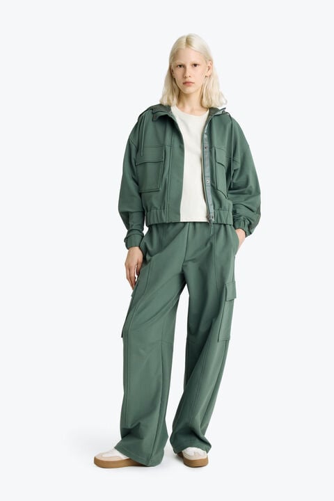 Parajumpers SALVAGE - HOODED FLEECE SMOKY PINE 26SMPWFLBG32P840279