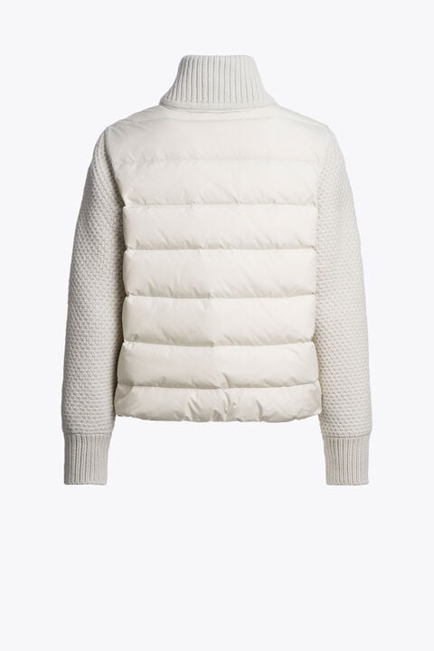 Parajumpers MOONIE - HYBRID CARDIGAN CHALK WHITE 26WMPWHYHS35P620131