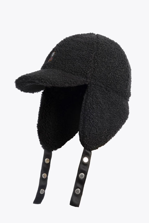 Parajumpers POWER - CURLY FLEECE JOCKEY HAT BLACK 25WMPAHAHA41PAN0541