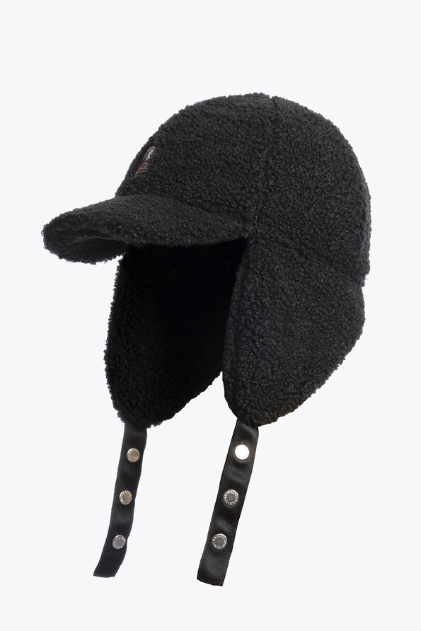 Parajumpers POWER - CURLY FLEECE JOCKEY HAT BLACK 25WMPAHAHA41PAN0541
