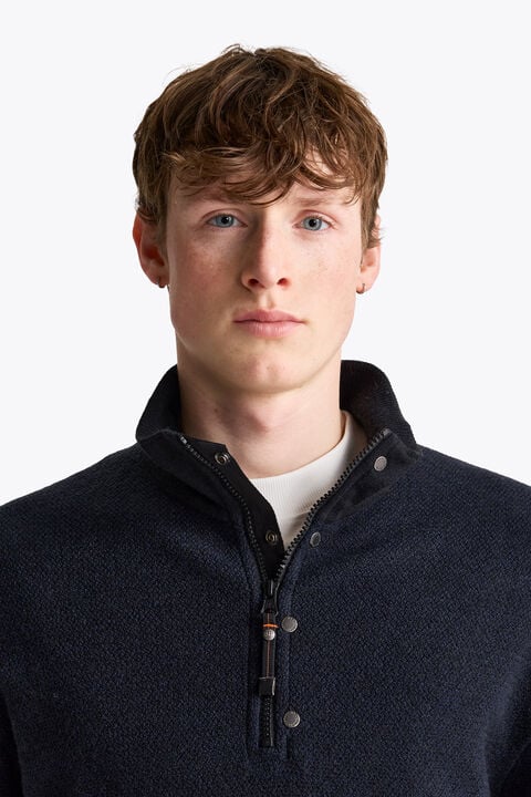 Parajumpers JACUP - HALF-ZIP CARDIGAN BLUE NAVY 26WMPMKNRK13P350316
