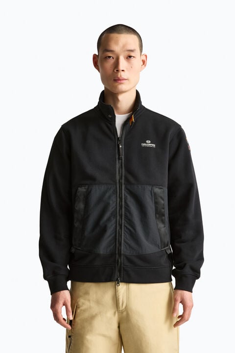 Parajumpers THURN - FULL-ZIP SWEATSHIRT BLACK 26WMPMFLRE02P370541