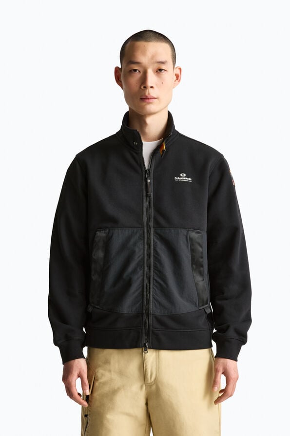 Parajumpers THURN - FULL-ZIP SWEATSHIRT BLACK 26WMPMFLRE02P370541