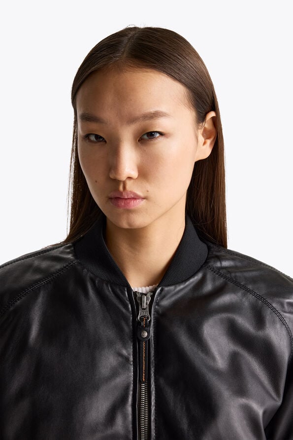 Parajumpers FAUREL - LEATHER BOMBER BLACK 26WMPWJKLE30P540541