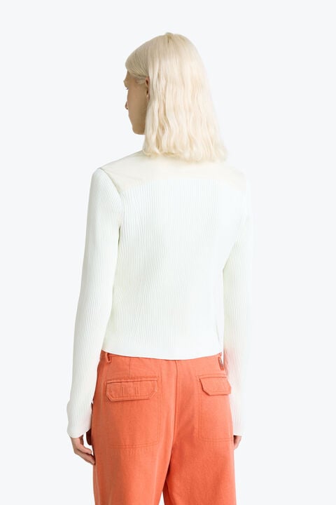 Parajumpers KRYSTA - HYBRID CARDIGAN MOSSY CHALK - STAR WHITE 26SMPWHYTV31P77B063