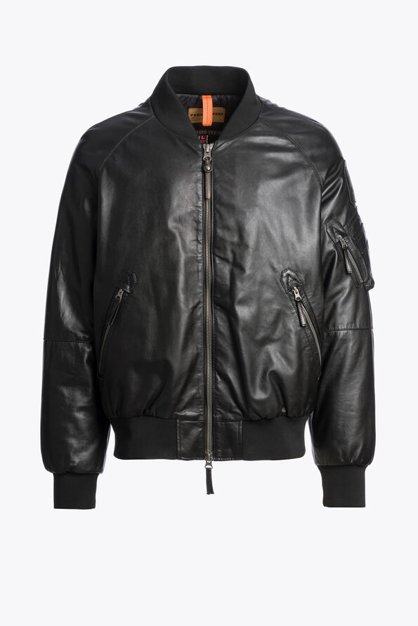 Parajumpers MORVIN - LEATHER BOMBER BLACK 26WMPMJKLE03P040541