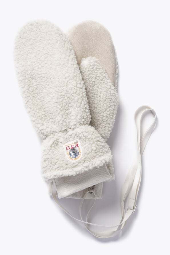 Parajumpers ILOVA - CURLY FLEECE MITTENS CHALK WHITE 26WMPAGLGL40PAN0131