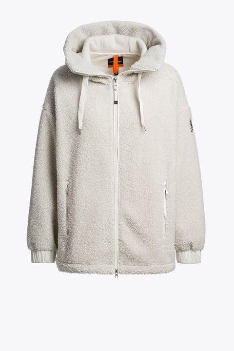 Parajumpers NOELLE - FULL-ZIP SWEATSHIRT CHALK WHITE 26WMPWFLPF33P640131