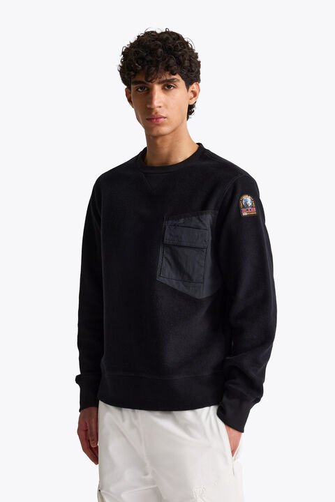 Parajumpers PERNHOS - CREWNECK SWEATSHIRT BLACK 26WMPMFLQR01P390541