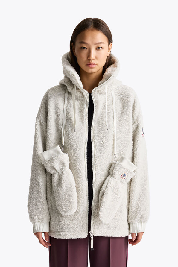 Parajumpers ILOVA - CURLY FLEECE MITTENS CHALK WHITE 26WMPAGLGL40PAN0131